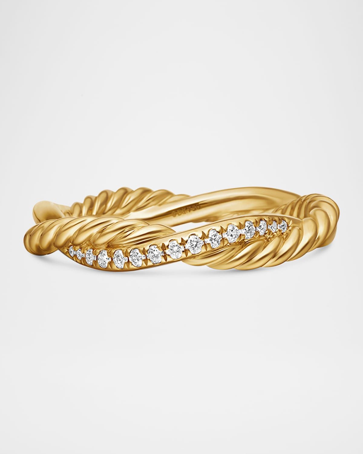 Petite Infinity Band Ring with Diamonds in 18K Gold