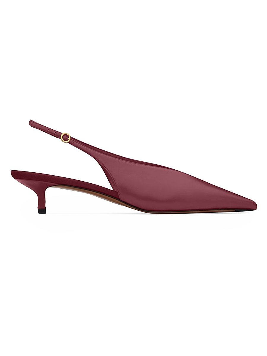 Women's Diske 40MM Leather Slingback Pumps - Burgundy - Size 11