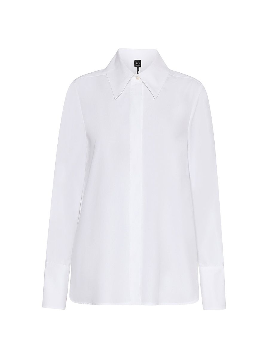 Women's Cotton Poplin Shirt - Optical White - Size 12