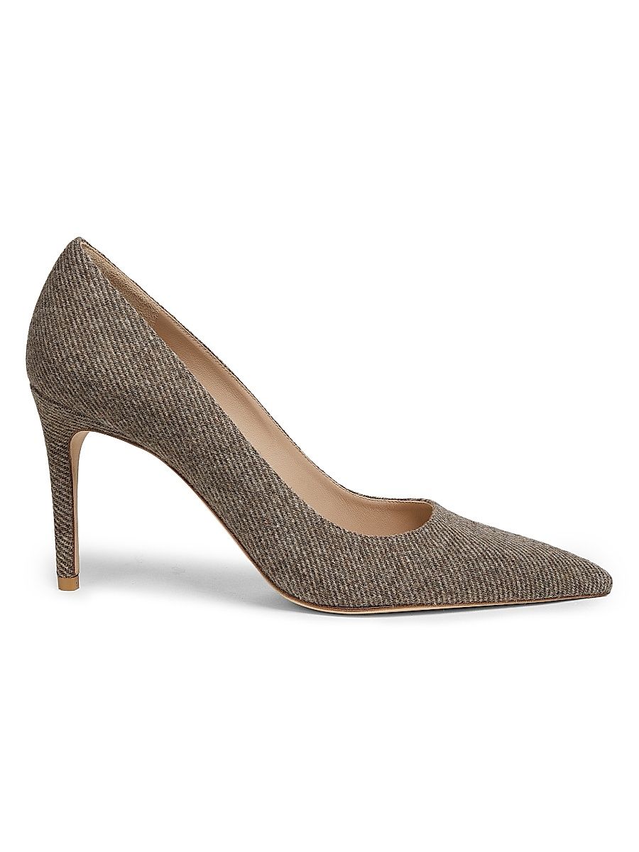 Women's Stuart Power 85MM Twill Pumps - Taupe - Size 11