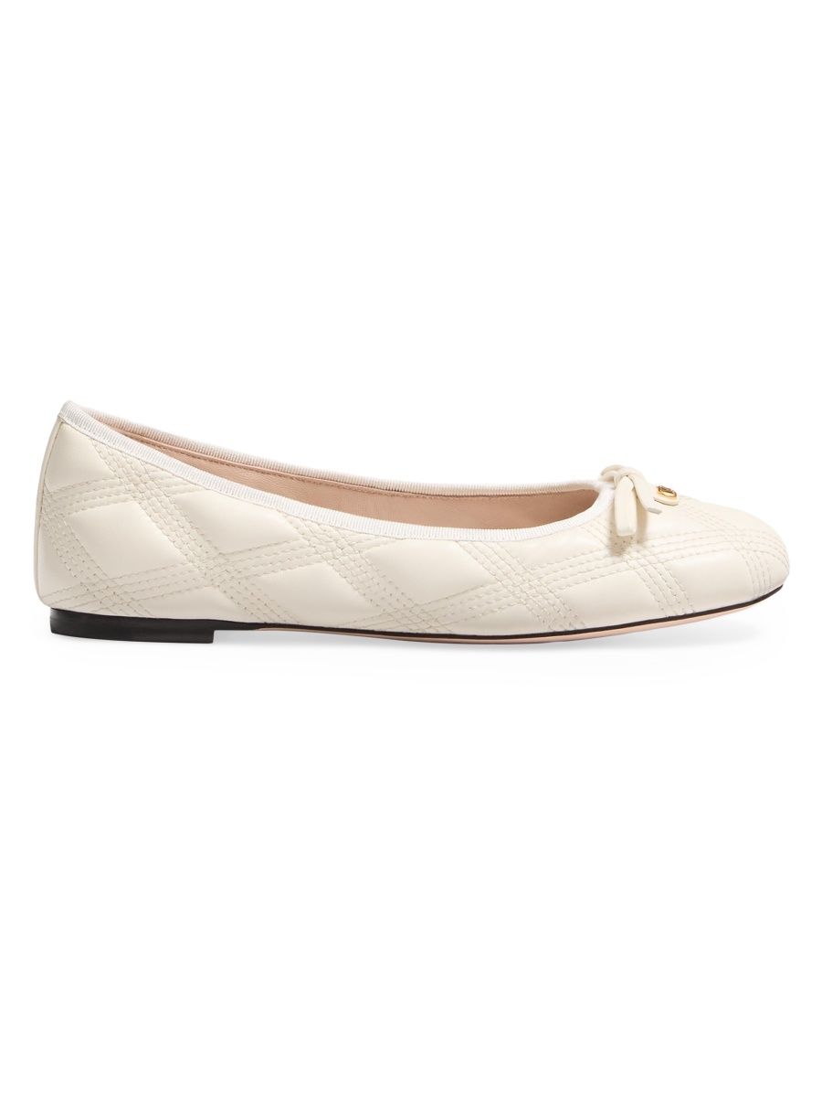 Valentino Women's Quiltie Ballerinas 67 in Quilted Nappa Leather - Ivory - Size 9.5