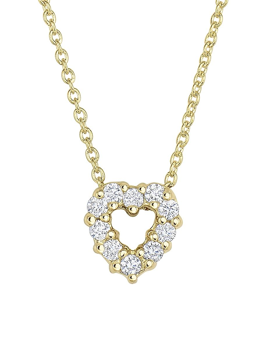 Women's Tiny Treasures 18K Yellow Gold & Diamond Heart Pendant Necklace - Gold