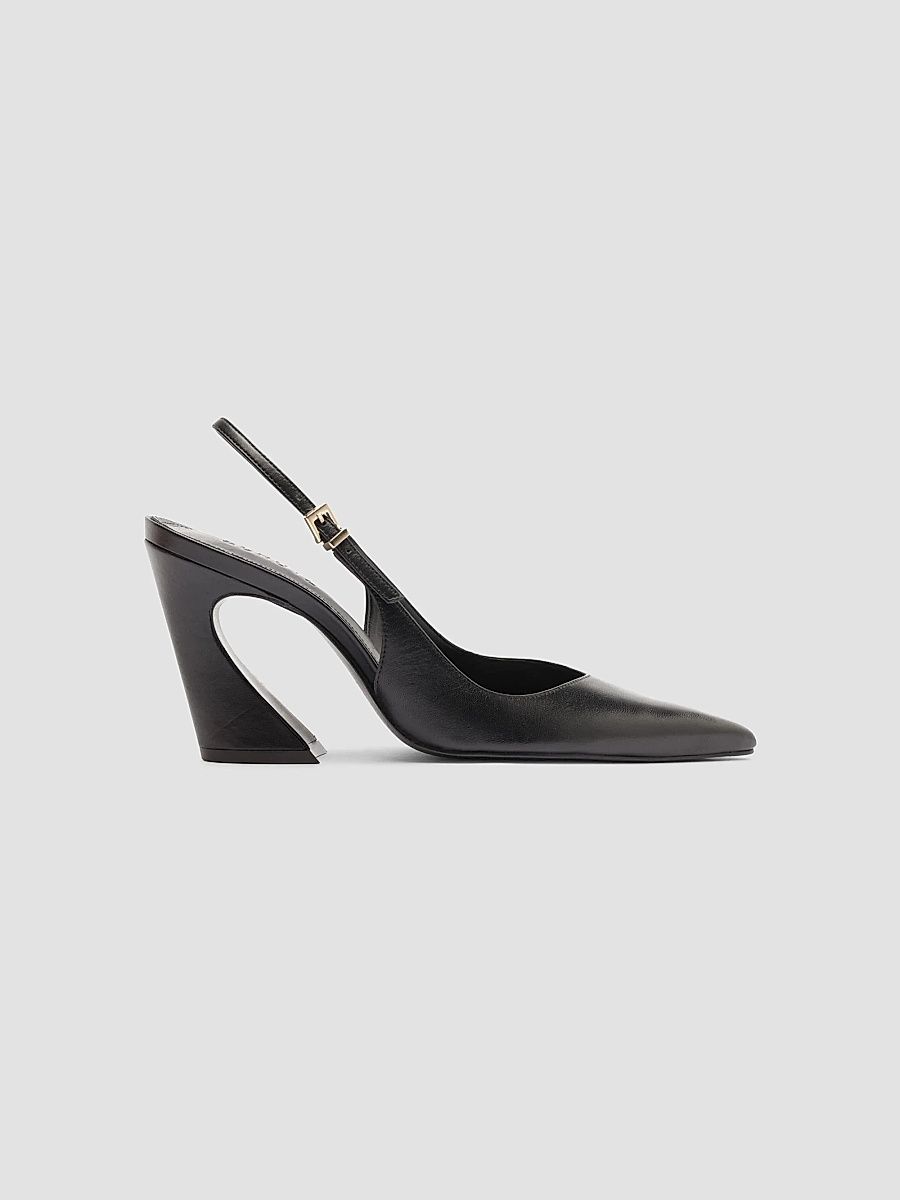 Women's Lexi 85MM Leather Slingback Pumps - Black - Size 9.5