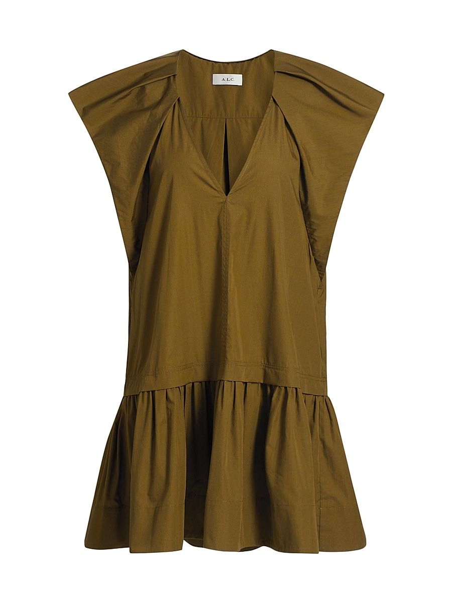 Women's Ember Cotton Cap-Sleeve Minidress - Hazel - Size XL