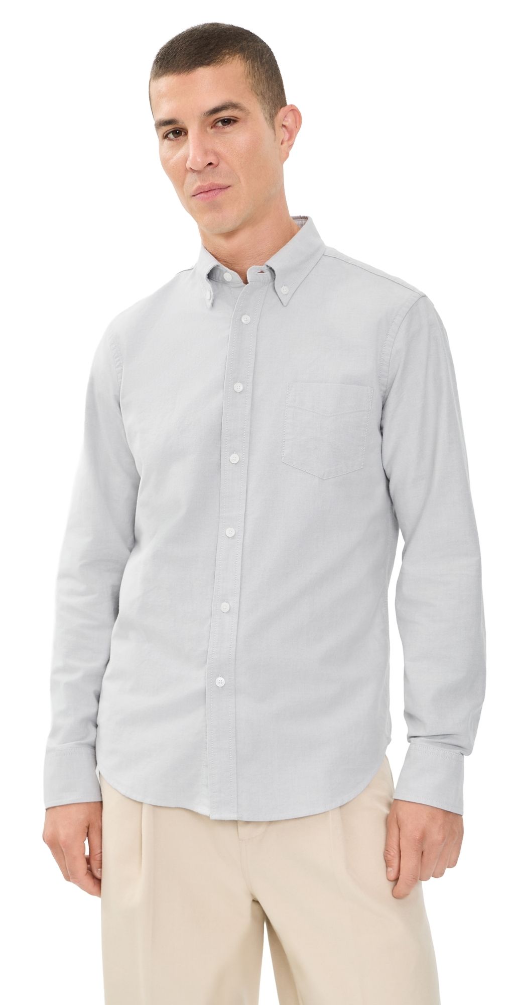 Reigning Champ Cotton Oxford Windsor Standard Shirt Light Grey M