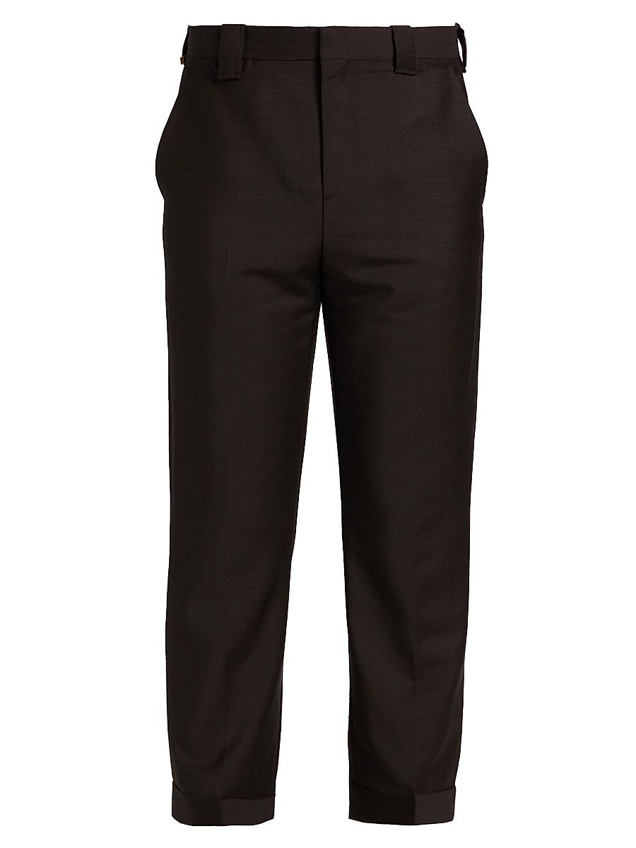 Men's Wool-Mohair Trousers - Dark Chocolate - Size 36