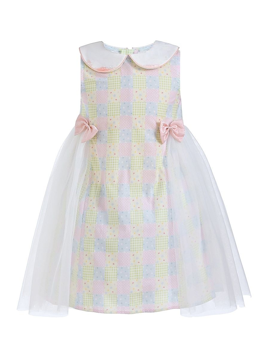 Little Girl's Spring Gingham Tulle Dress - Yellow - Size 6