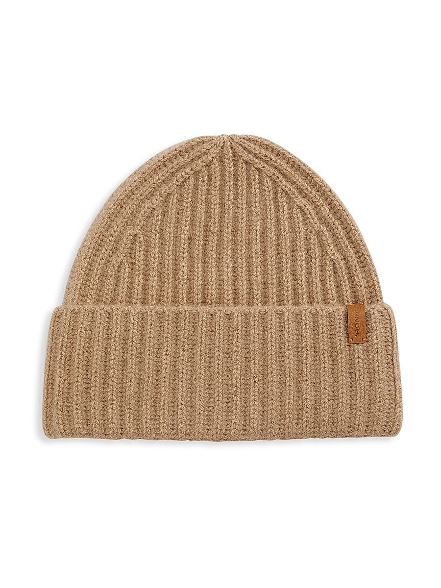 Women's Boiled Cashmere Chunky Beanie - Camel