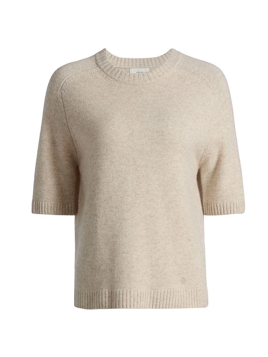 Women's Dara Short-Sleeve Crewneck Top - Beige Melange - Size XS