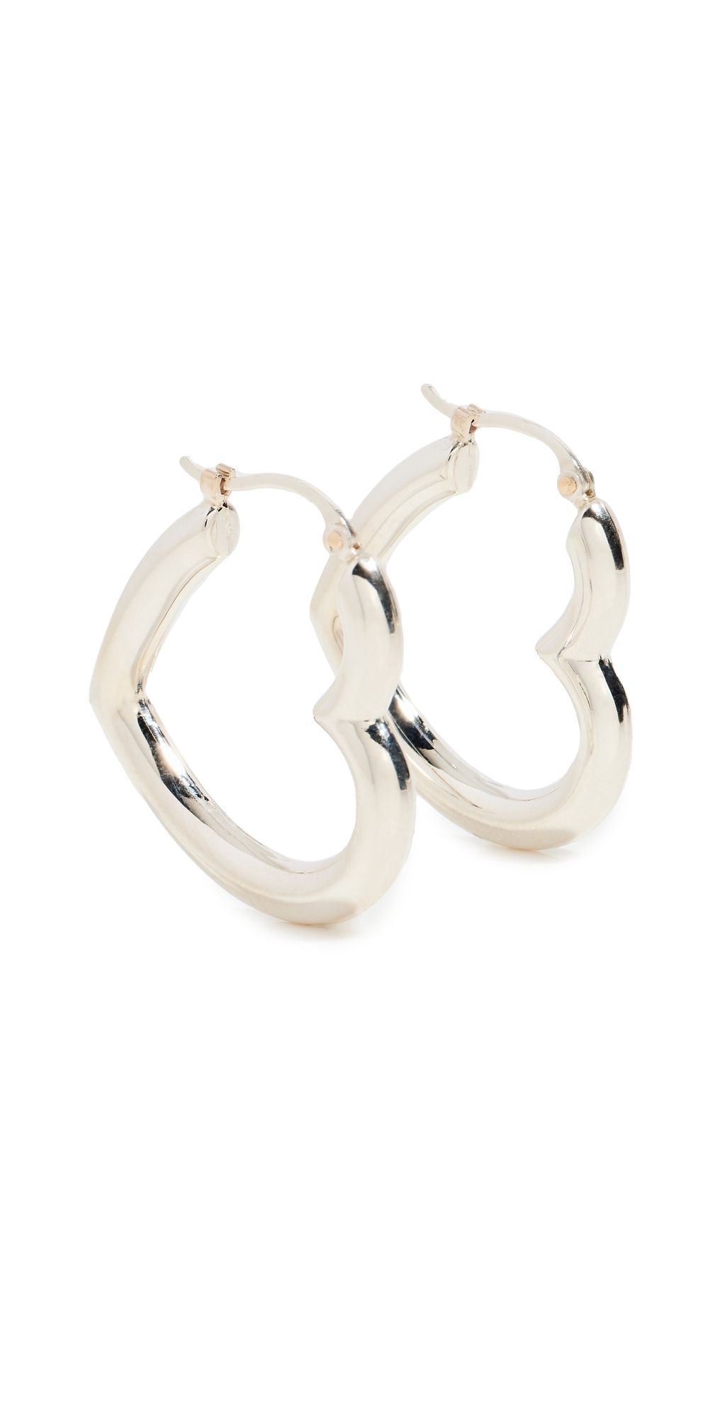 Ariel Gordon Jewelry Heart Helium Hoops Sterling Silver One Size