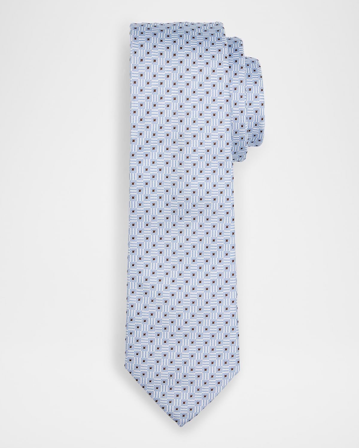 Men & apos;s Micro-Geometric Square Silk Tie