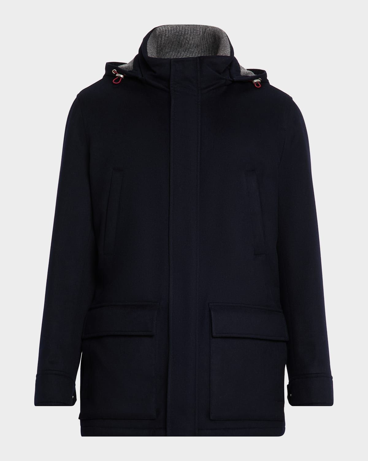 Men & apos;s Cashmere Hooded Coat
