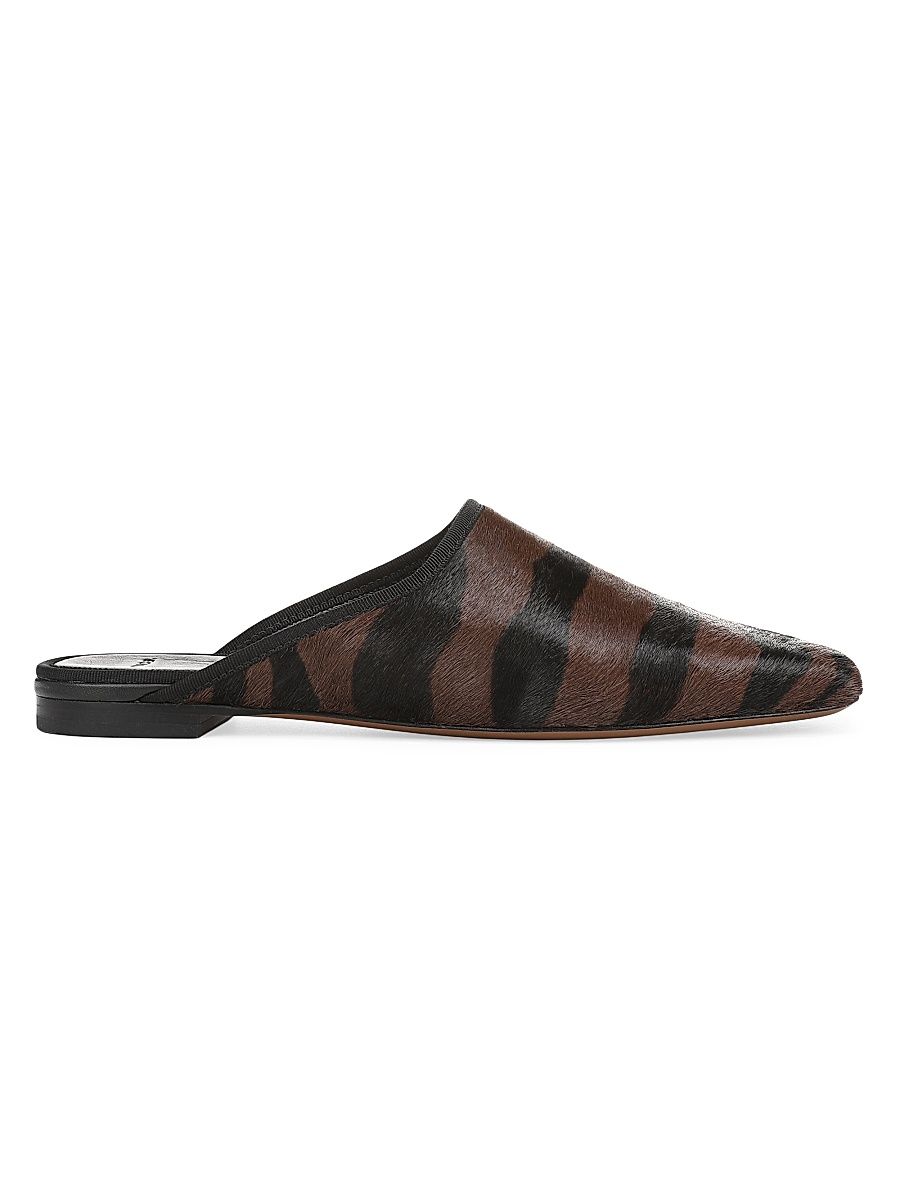 Women's Dakota Zebra-Print Calf Hair Mules - Molton Brown - Size 11