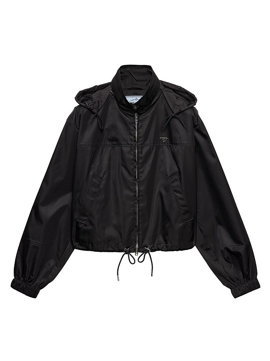 Women's Nylon Blouson Jacket - Black - Size 10