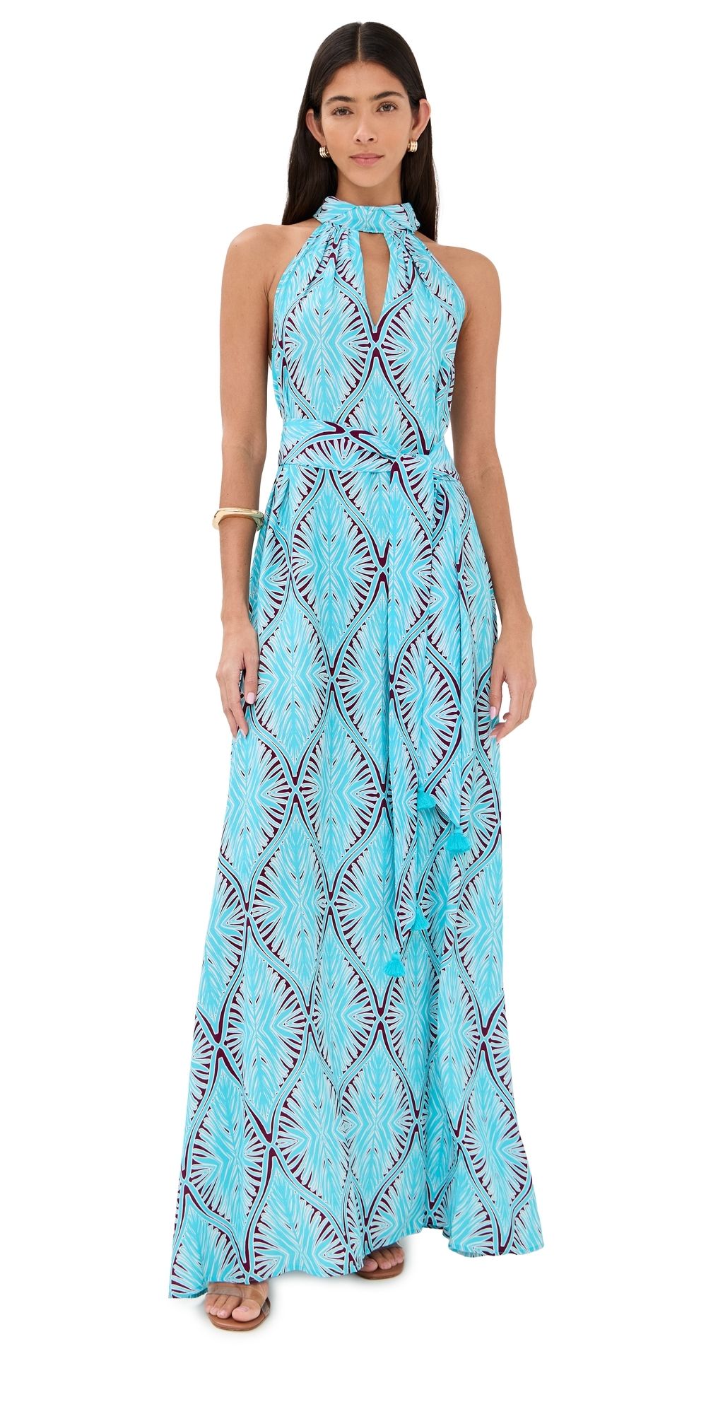 Figue Yvette Dress Canopy Palm Fiji Blue XS