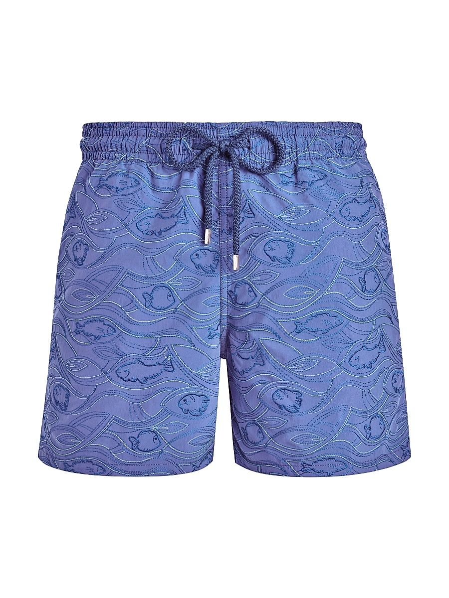 Men's Embroidered Aquarium Swim Trunks - Tempete - Size XL