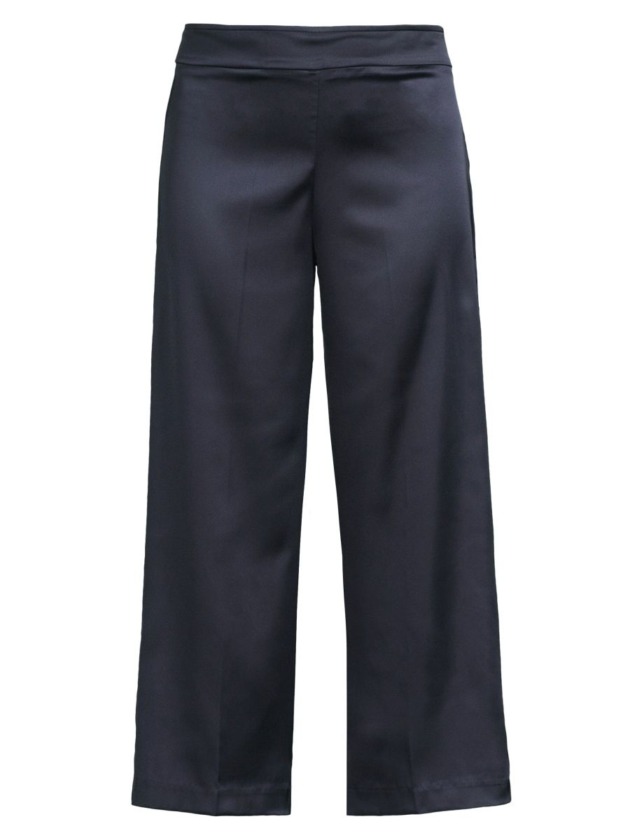 Avenue Montaigne Women's Alex Satin Wide-Leg Pants - Navy - Size 10