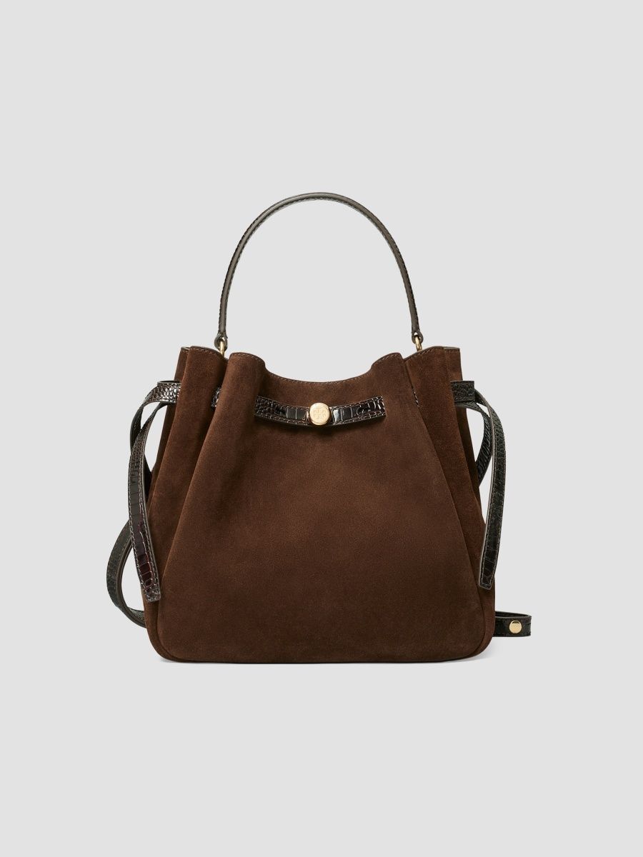 Tory Burch Women's Romy Suede Bucket Bag - Dark Cocoa