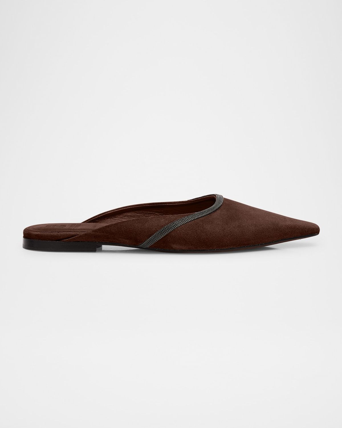 Suede Monili Ballerina Mules