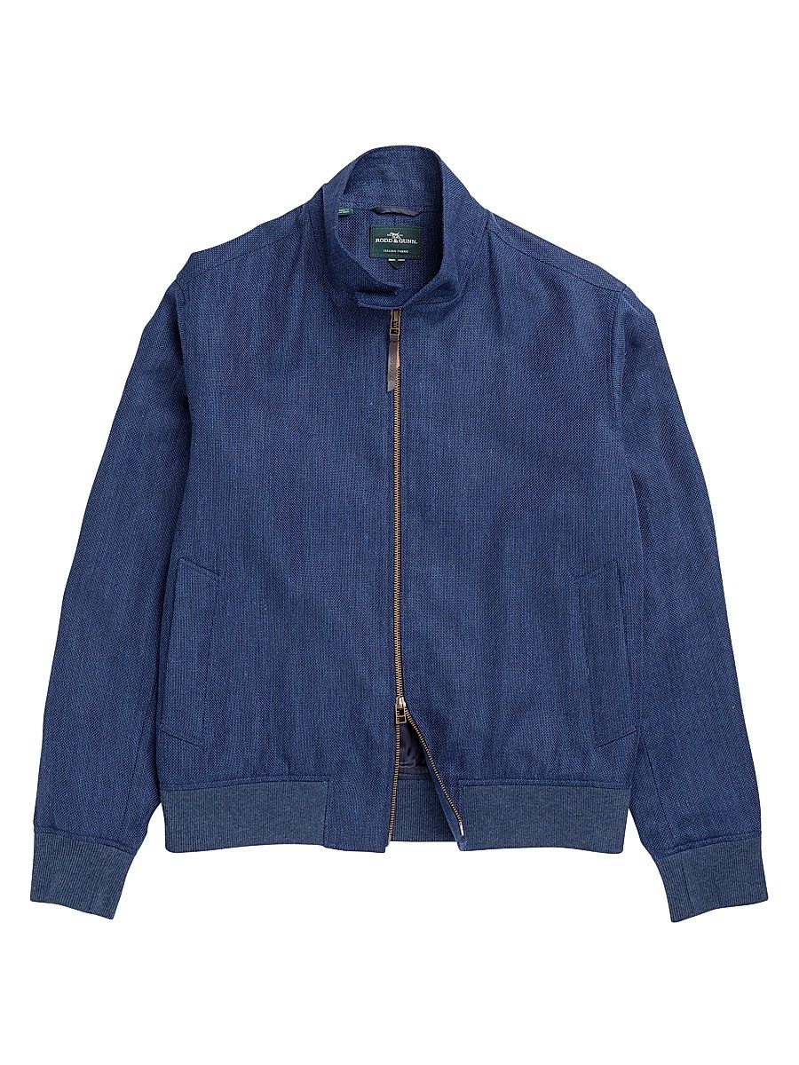 Men's The Cascades Linen & Wool-Blend Bomber Jacket - Deep Ocean - Size XXL