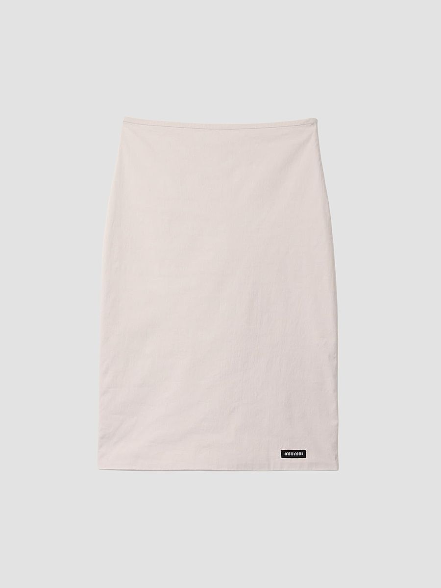 Women's Stretch Poplin Skirt - Beige Khaki - Size 4