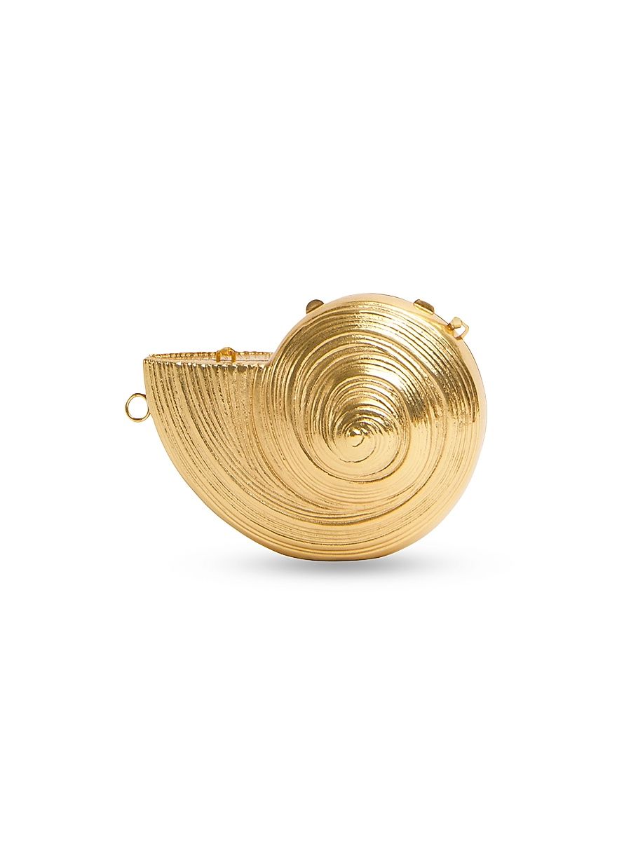 Women's Marion Metal Shell Crossbody Clutch - Gold