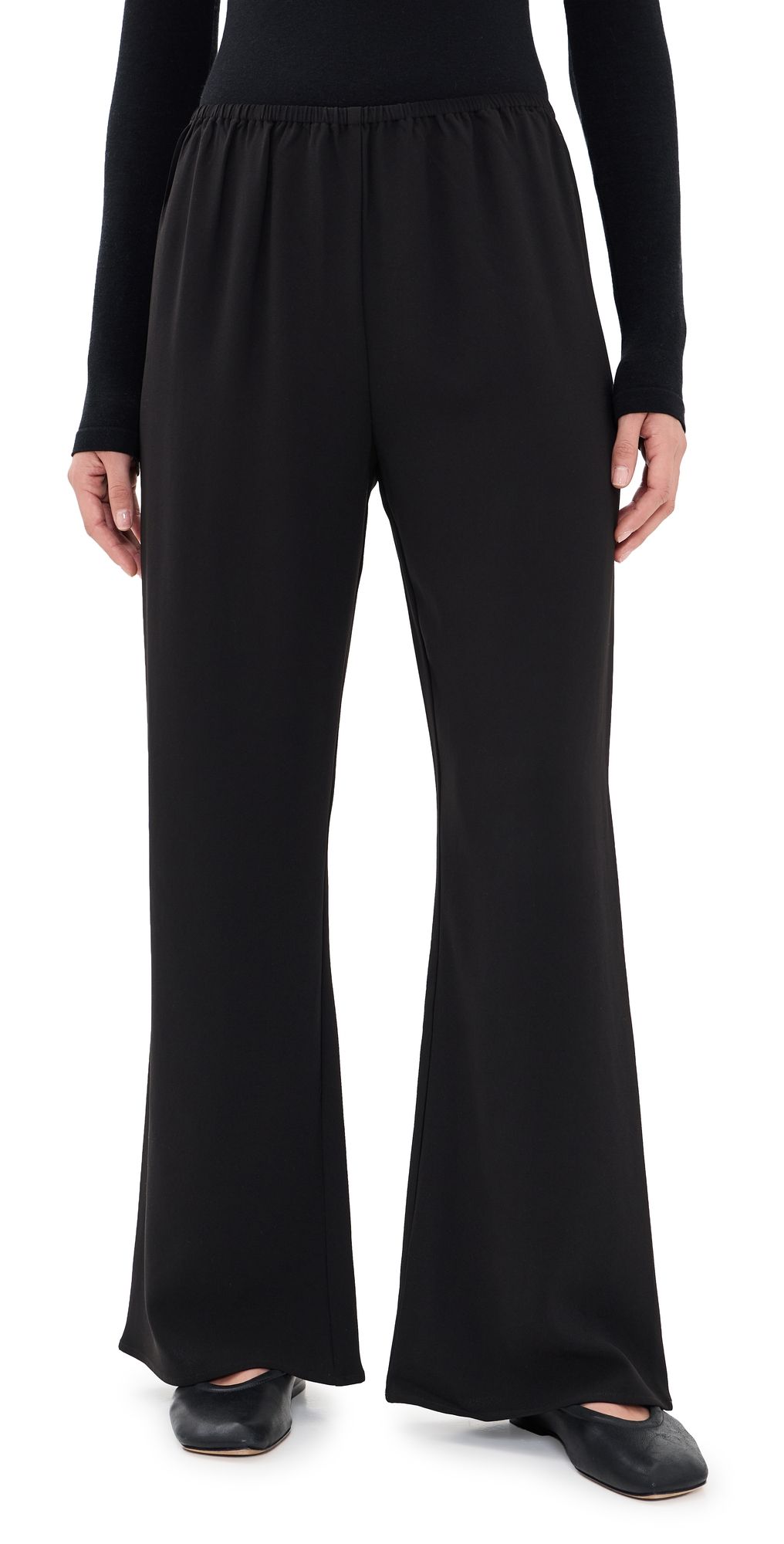 perfectwhitetee Georgia Crepe Easy Pants True Black XS