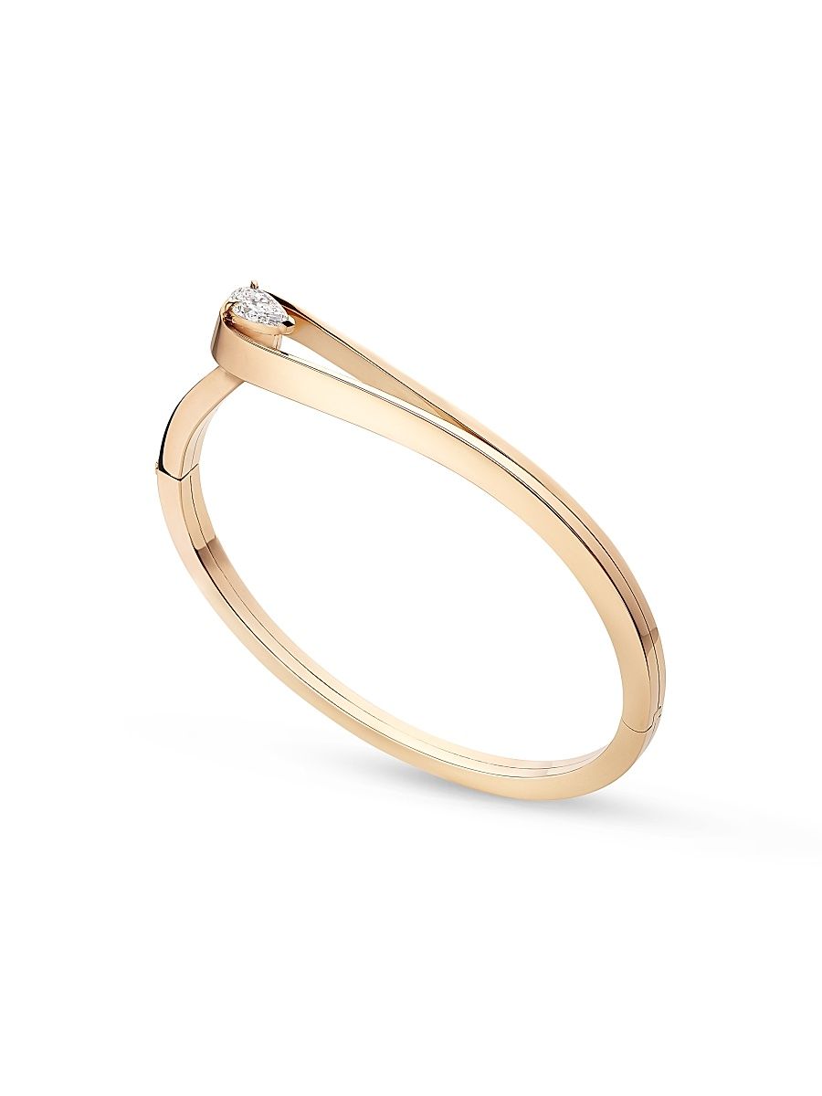 Women's Serti Inversé 18K Rose Gold & Diamond Bracelet - Pink Gold - Size Large