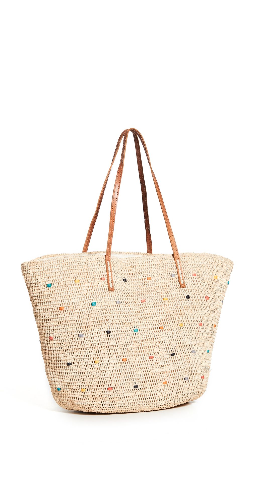 Mar Y Sol Florence Tote in Multi Natural/Multi Dot One Size