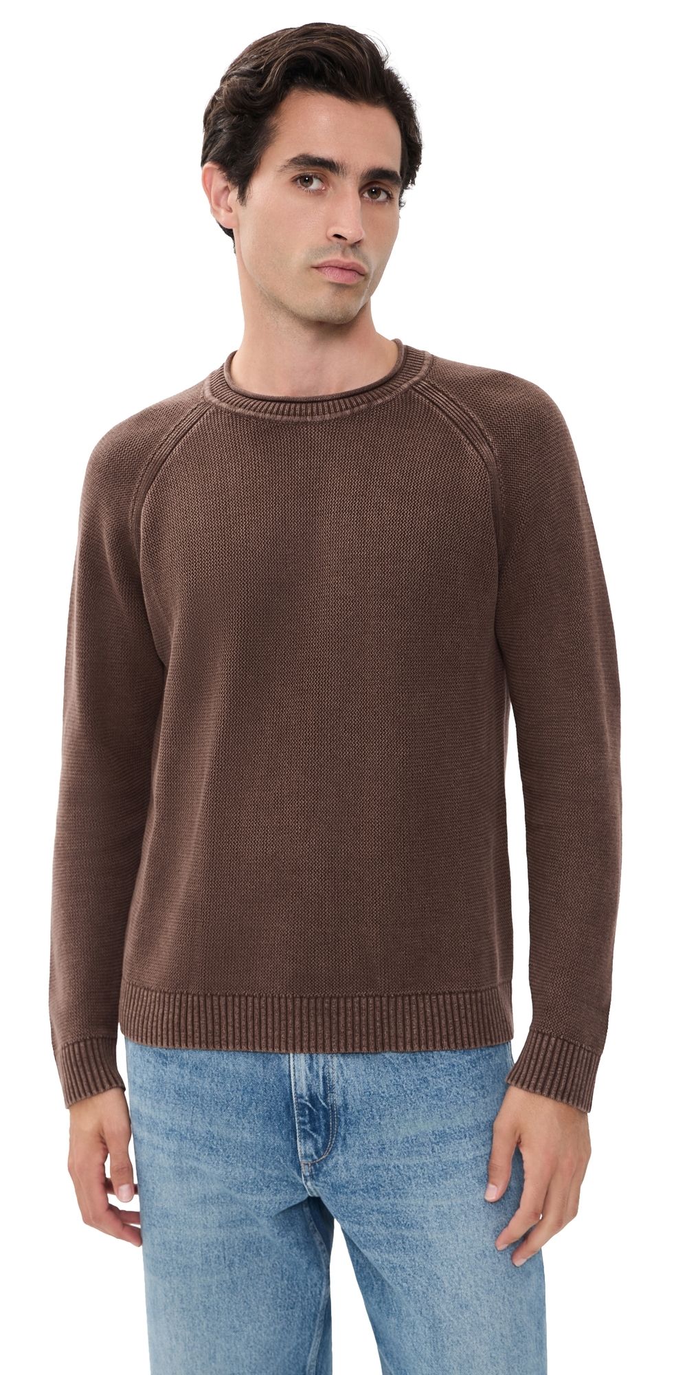 Marine Layer Garment Dye Roll Neck Sweater Java L