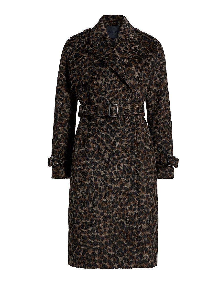 Women's Courtney Leopard-Print Belted Coat - Leopard - Size XL