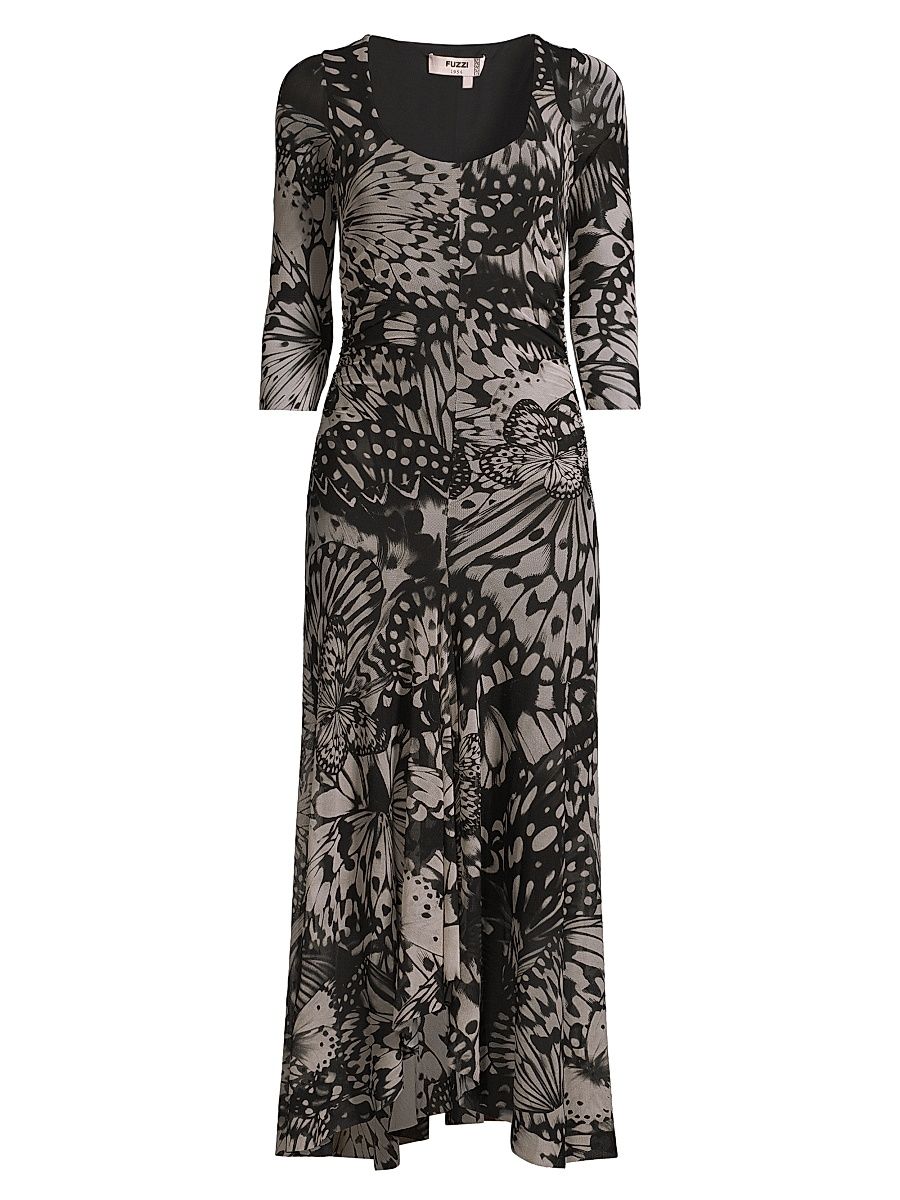 Women's Abito Butterfly Mesh Maxi Dress - Size Medium