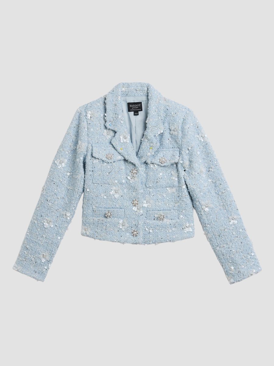 Girl's Little Girl's & Girl's Yve Bouclé Blazer - Soft Blue - Size 12