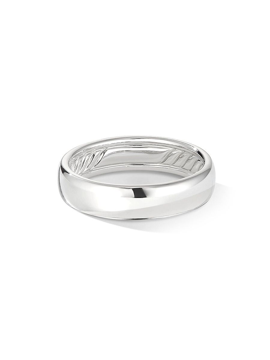 Men's DY Classic Band Ring in 18K White Gold - White Gold - Size 14
