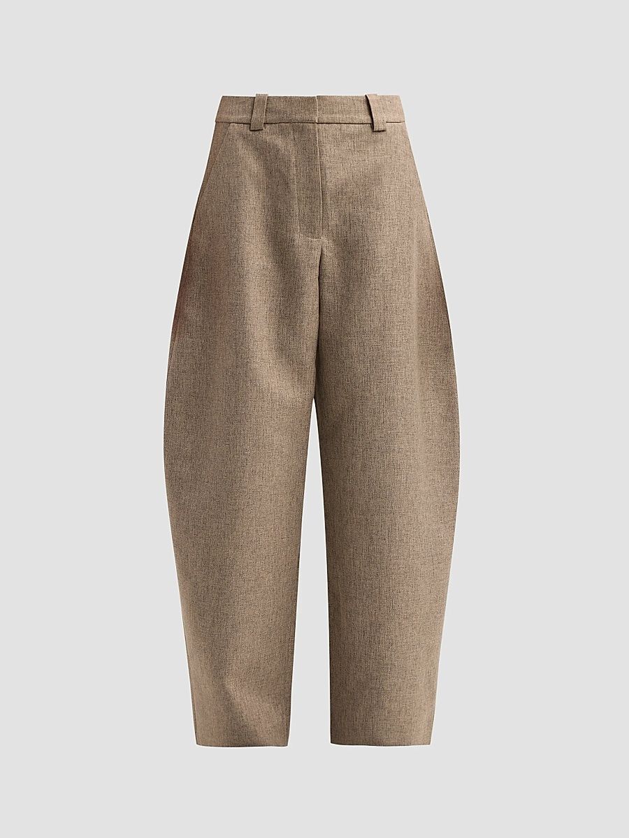 Women's Vienna Barrel-Leg Pants - Melange Taupe - Size Medium