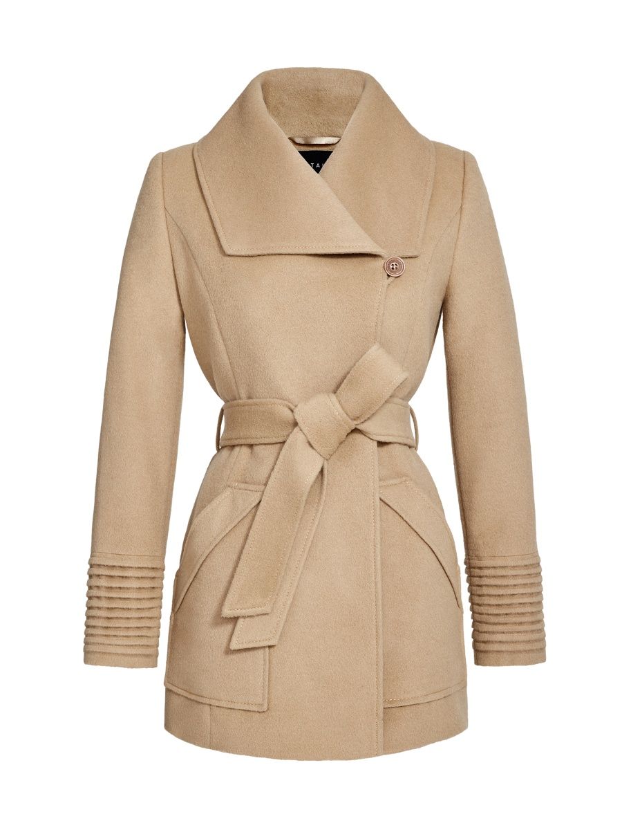 Sentaler Women's Alpaca-Blend Short Coat - Camel - Size XL