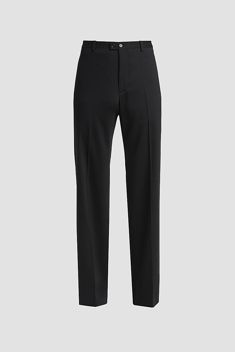 Jil Sander Men's Virgin Wool-Mohair Pintucked Trousers - Black - Size 44
