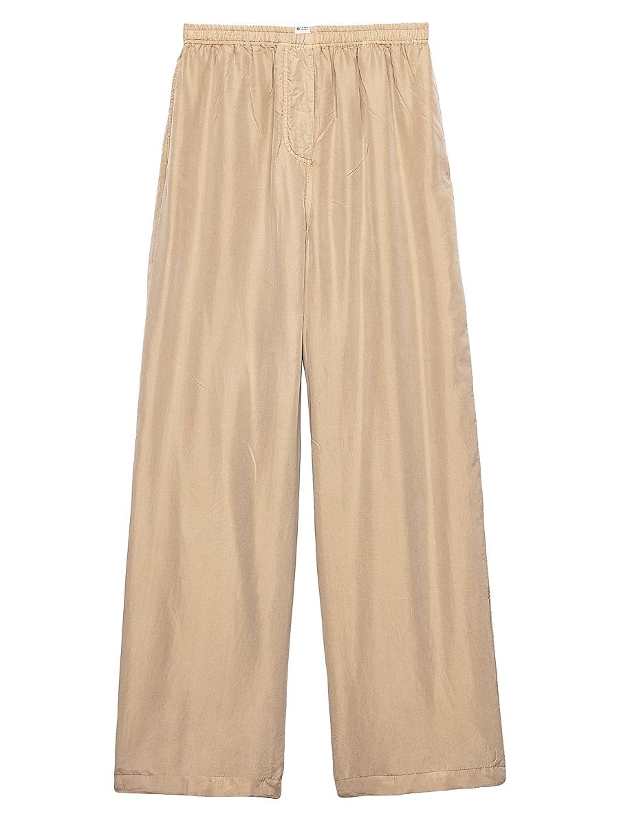Women's Old Silk Pants - Beige - Size 14
