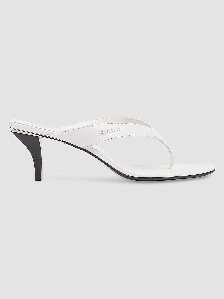 Women's Vittoria 55MM Leather Thong Sandals - Great White - Size 12