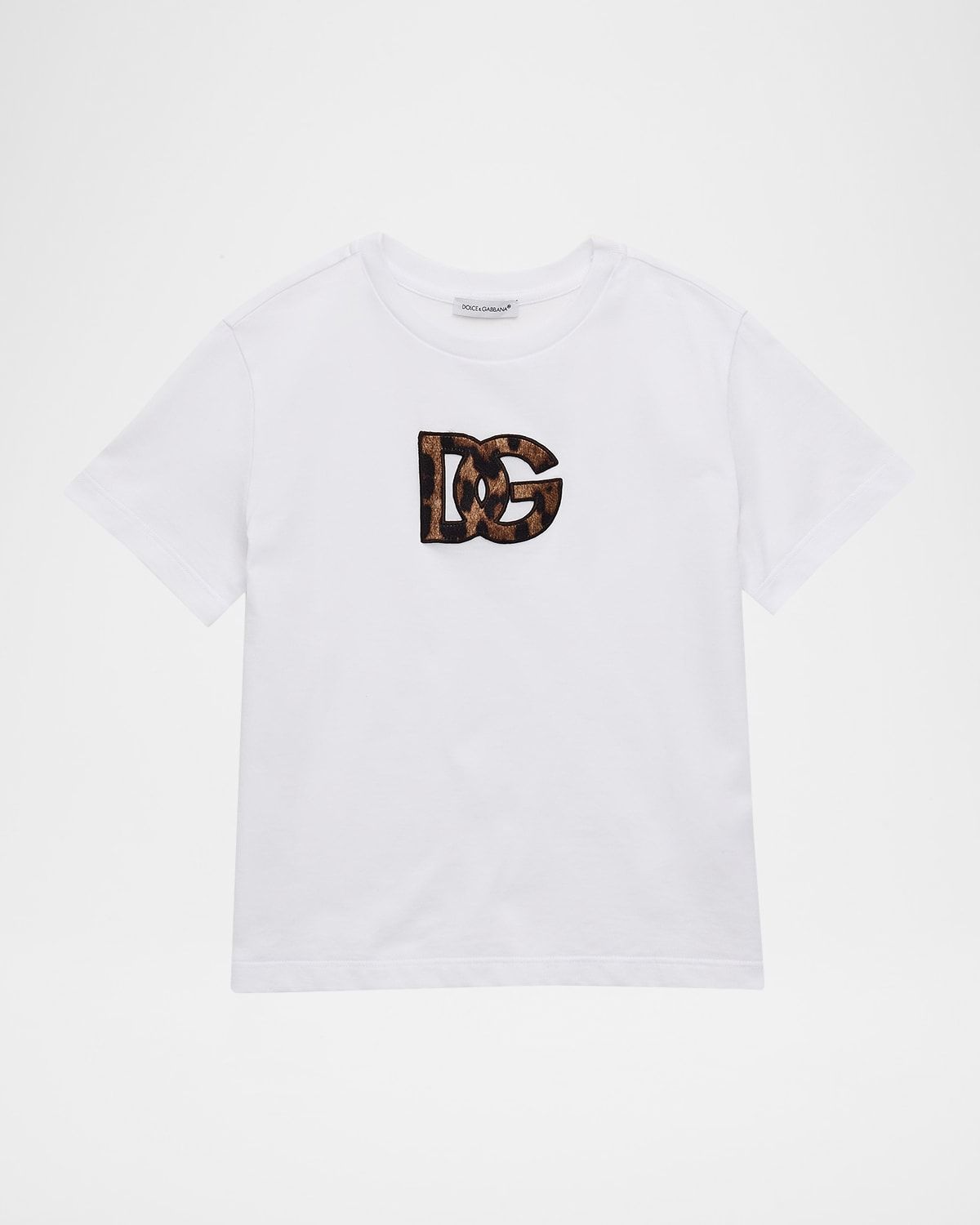 Girl & apos;s Leopard Logo Applique T-Shirt, Size 8-14