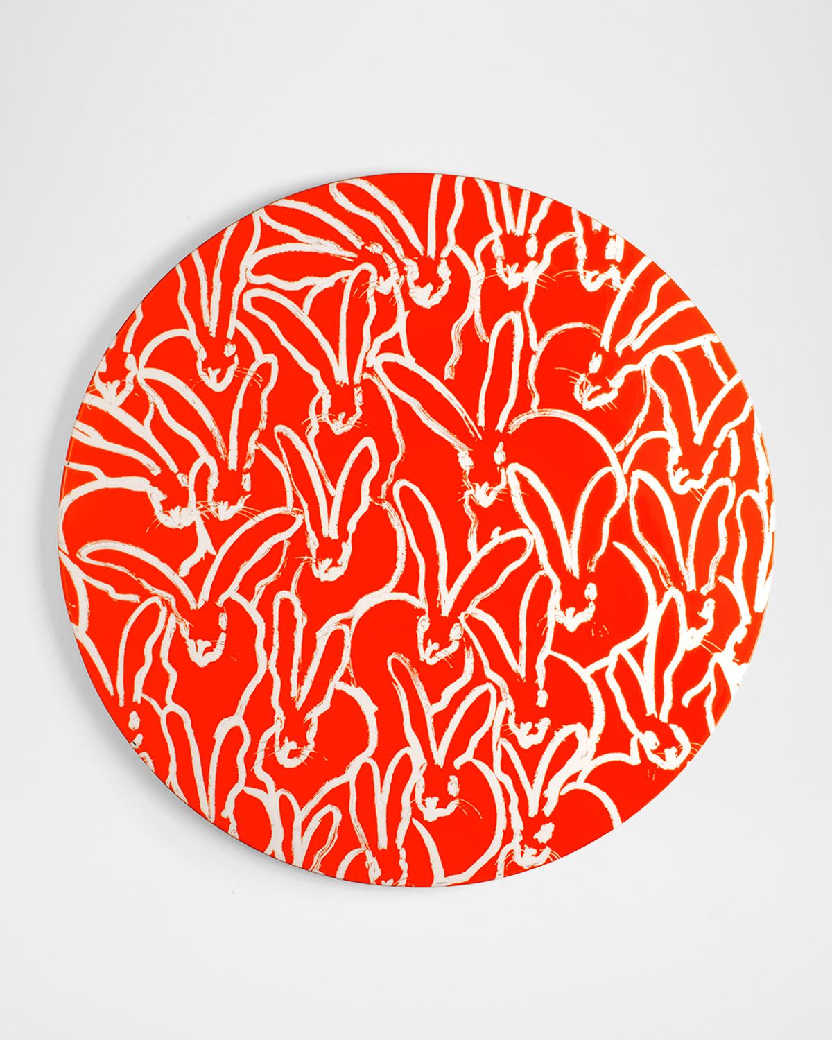 Rabbit Run Round Lacquer Placemat, Orange