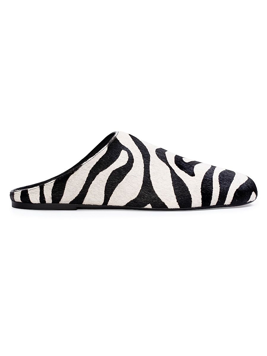 Women's Arie Zebra Print Pony Hair Slippers - Zebra Pony Hair - Size 7