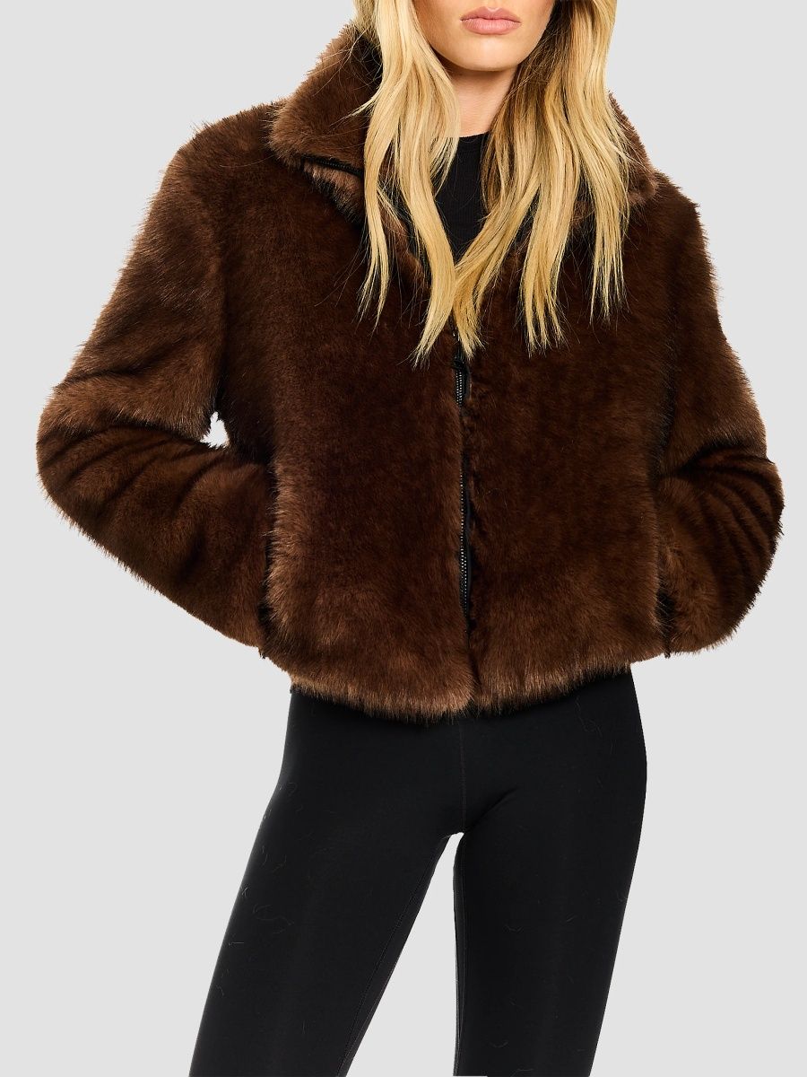 SAM. Women's Bowie Faux Fur Bomber Jacket - Mink - Size XL