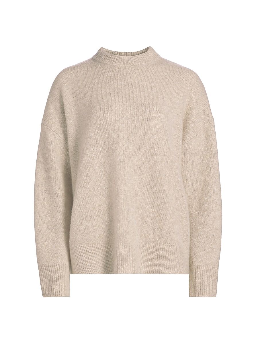 Women's Cashmere-Silk Crewneck Sweater - Arctic - Size Large