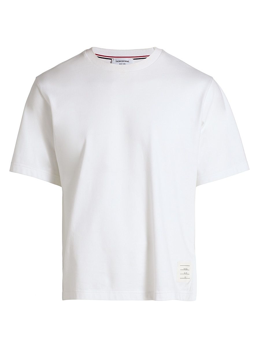 Men's RWB Trim Oversized Cotton Crewneck T-Shirt - White - Size XL