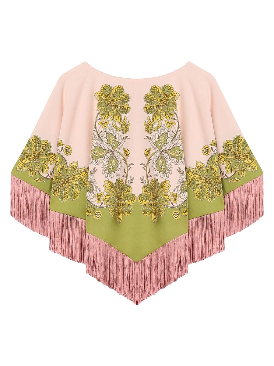 Women's Mini Poncho - Swathe Placee Pink