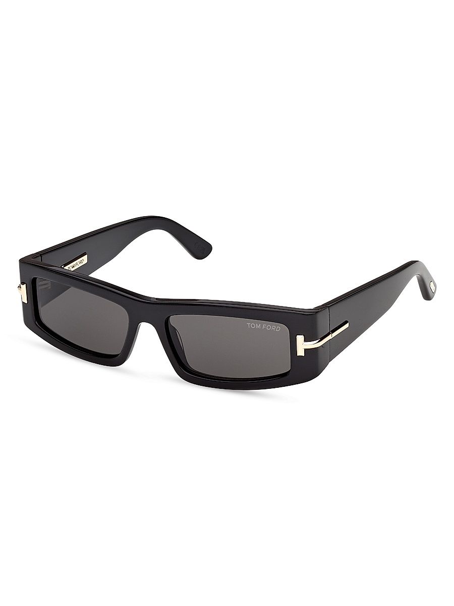 Men's 55MM Rectangular Sunglasses - Black