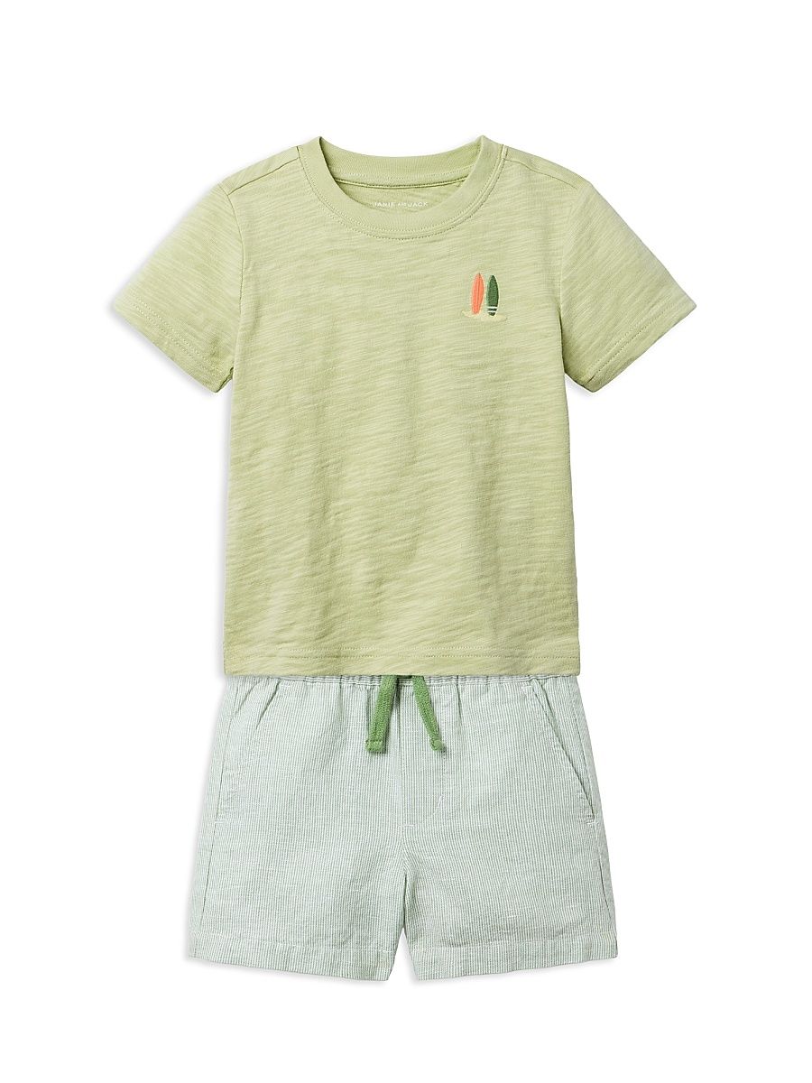 Little Boy's The Surfboard T-Shirt & Shorts Set - Green - Size 12