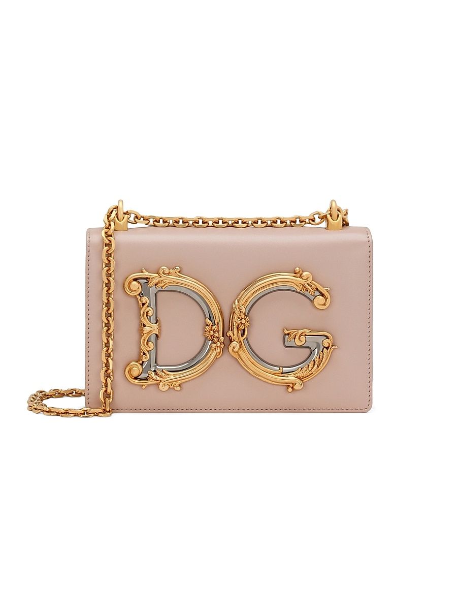 DG Girls Leather Crossbody Bag - Powder Pink