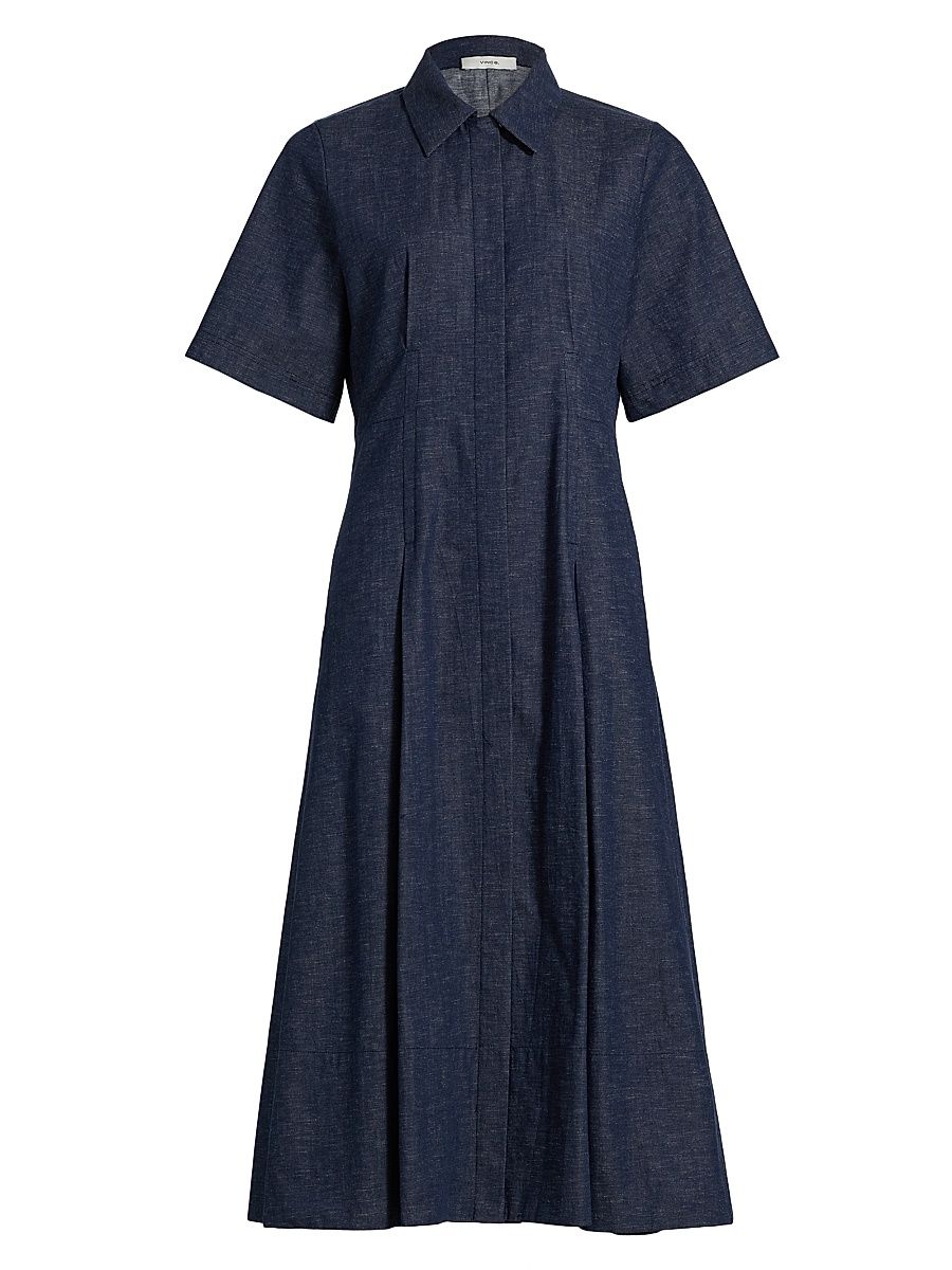 Women's Denim Midi-Shirtdress - Deep Indigo - Size Small
